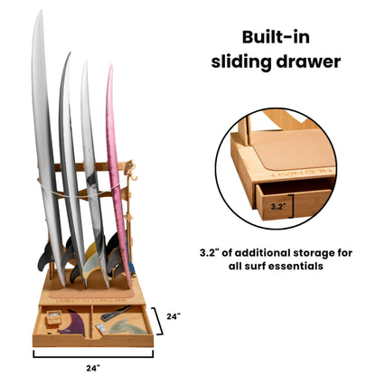Complete 4-Board Surf Storage Bundle – Includes Spirit Rack 4-Board Freestanding Rack and Sun Rack 4-Board Wall-Mounted Rack – Ultimate Organization for Surfboards, Snowboards, Skis, and More