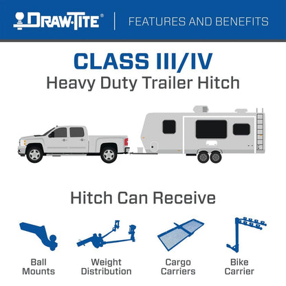 Draw-Tite 76557 Class 3 Trailer Hitch, 2 Inch Square Receiver, Compatible with 2022-2026 Ford Maverick.