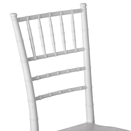 Fabulaxe Modern White Stackable Chiavari Dining Chair, Seating for Dining, Events and Weddings, Party Chair, White, Set of 4
