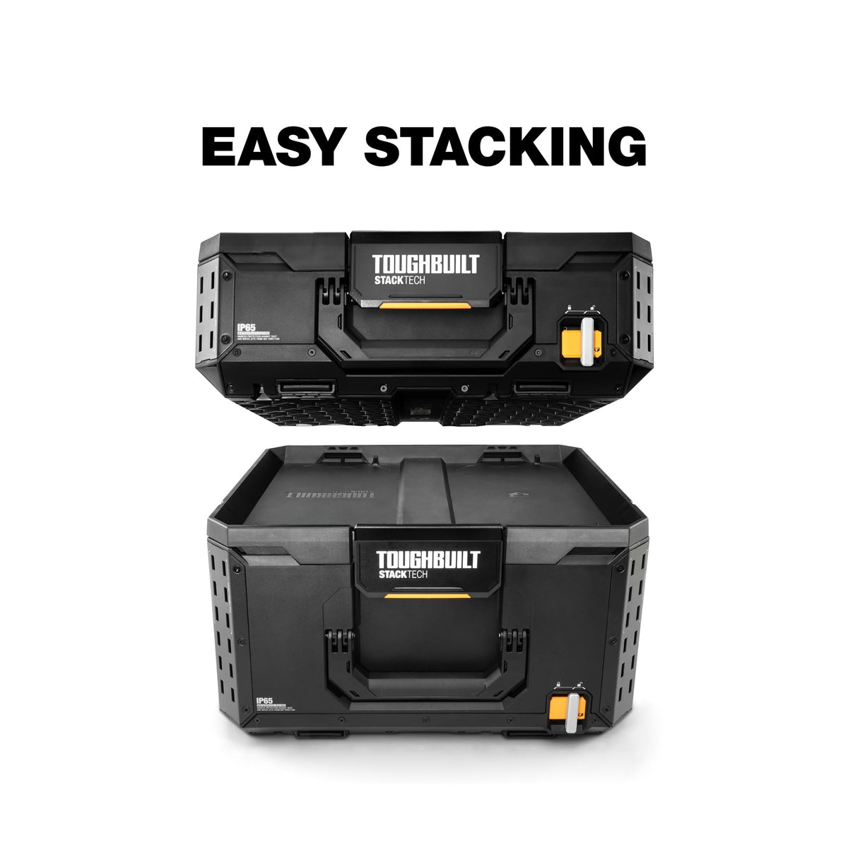 ToughBuilt StackTech 1 Drawer Tool Box, Heavy-Duty Portable Tools Chest, 50 lb Capacity - Stackable Toolbox Storage Organizer with 8 Dividers, Auto-Latching Drawers and Accessory Rails