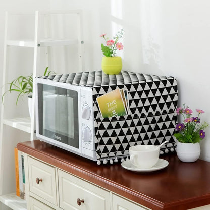 Microwave Dust Proof Cover, Protective Accessory for Microwave Oven, Black Triangle