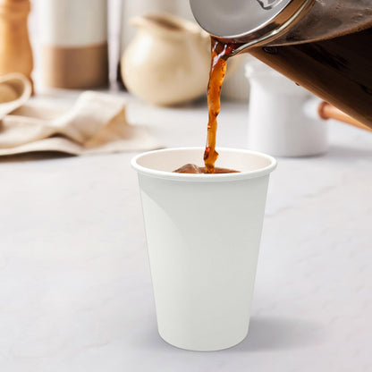 Dealusy 360 Count 12 oz Coffee Cups, Leak-Free Food Safe Paper Cups 12 oz, Disposable 12oz White Paper Cups for Cold and Hot Drinks