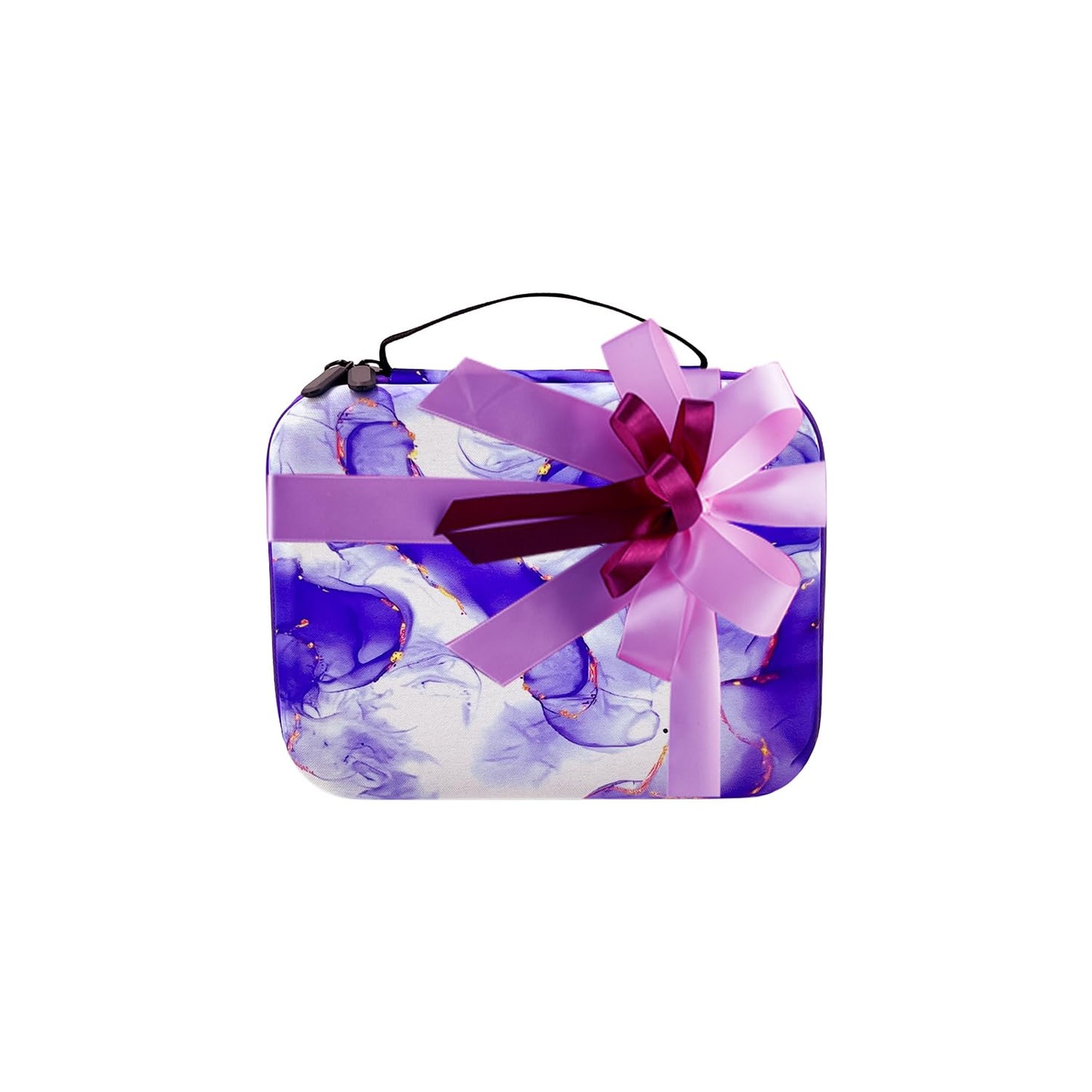 SuSentak Diamond Art Storage Containers with Dot Drill Tools,30 Slots Bead Organizer Case for 5D DIY Art Kits, Portable Craft Box for Diamond Painting Accessories (Purple)