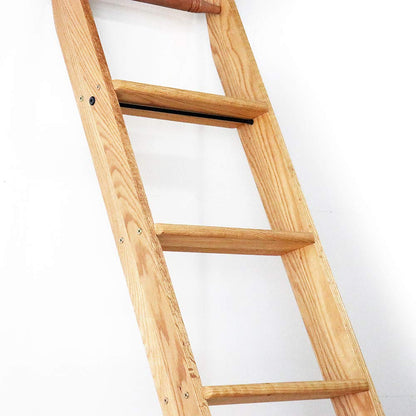 Quite Guide Library Ladder Kit Wooden Ladder 8 Foot 9 Foot 10 Foot Red Oak Unassembled (9 Foot)