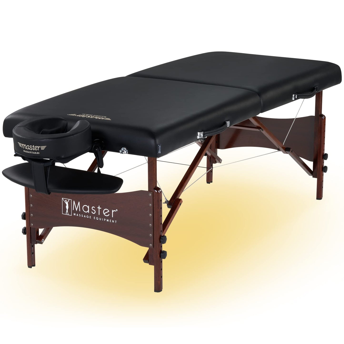 Master Massage Newport Black 30" Professional Portable Massage Table Package in Black with Ambient Lighting System