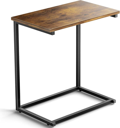 27 inches Pipishell C Shaped End Table High, Side Table for Couch Slide Under, C Table Sofa Side End Table for Living