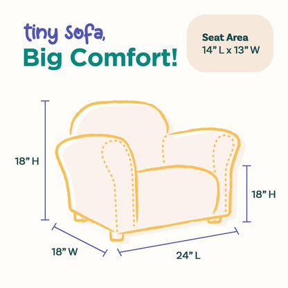 Roundy Toddler Armchair with Soft Microsuede Upholstery Durable Wooden Frame, Ergonomic Design, Fully Assembled, Comfortable Kids Chair for Ages 2-5, Ideal for Bedroom, Playroom & Daycare Use.
