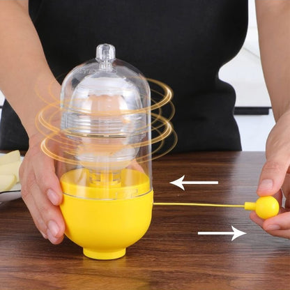 Zerodis Egg Spinner, Pulling Rope Detachable Plastic Dishwasher Washable Manual Golden Egg Shakers, Egg White and Yolk Spin Mixer Egg Scrambler for Making Hard Boiled Golden Eggs