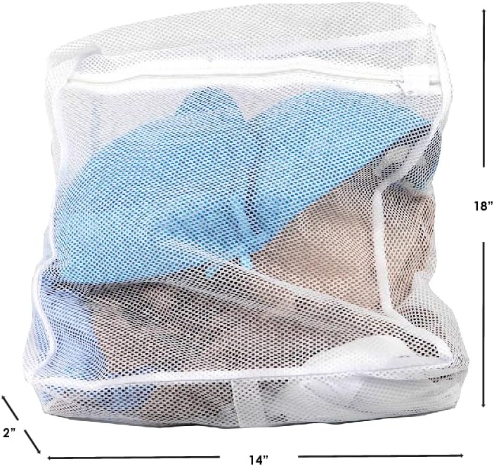 Home Basics Laundry Bag for Washing Machine, White | Lingerie Mesh Laundry Bag with Zipper | Washer Bags for Travel