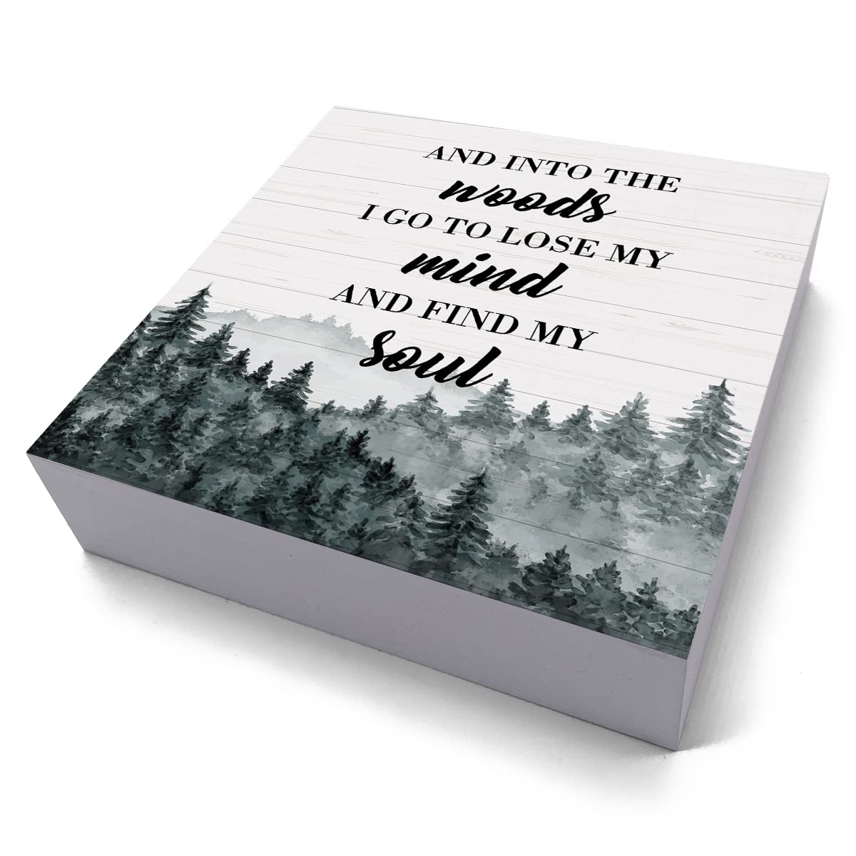 Funny 'Into The Woods I Go To Lose My Mind' Wooden Plaque Box Sign for Home & Table Decor - Camper Accessories