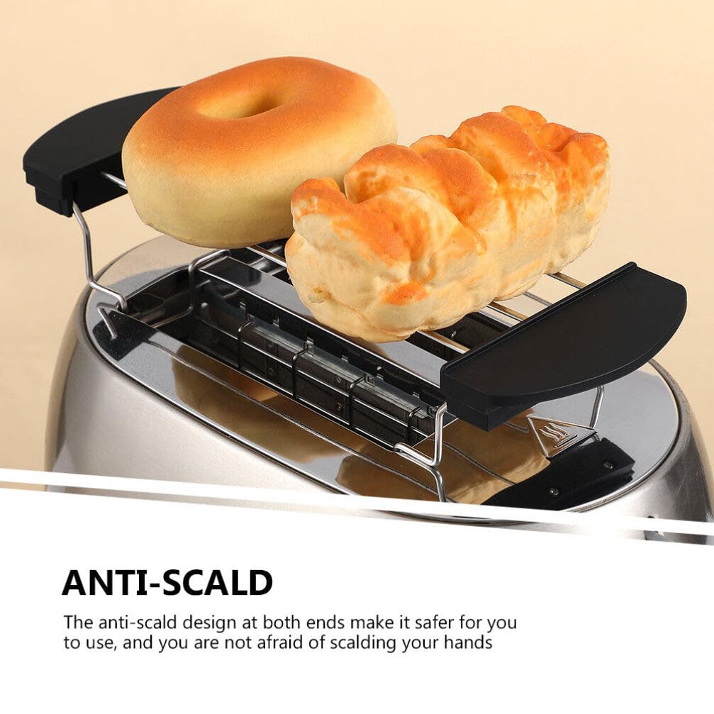Kichvoe Toaster Warming Rack 2-Pack Stainless Steel Bread Slice Holder Sandwich Rack Universal Toast Machine Accessory Compact 10.23X3.62X0.78In Kitchen Use
