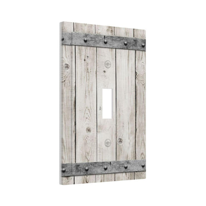 Western Rustic Wooden Barn Door Wood Texture Print Decorative Light Switch Cover 1 Gang Single Toggle Device Electrical Faceplate Switchplates Decorator Outlet Wall Plate for Farmhouse Home Decor