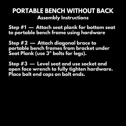 COATEDOUTDOORFURNITURE Heavy-Duty Portable Outdoor Bench Thermoplastic Coated, Expanded Metal, Commercial-Grade Seating, Made in America (Portable Without Back, 6 Ft, Dark Blue)