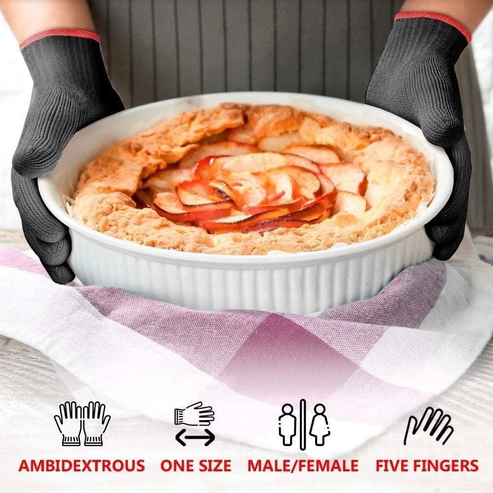 1 Pair Heat Resistant Oven Gloves, Double Oven Mitt Set