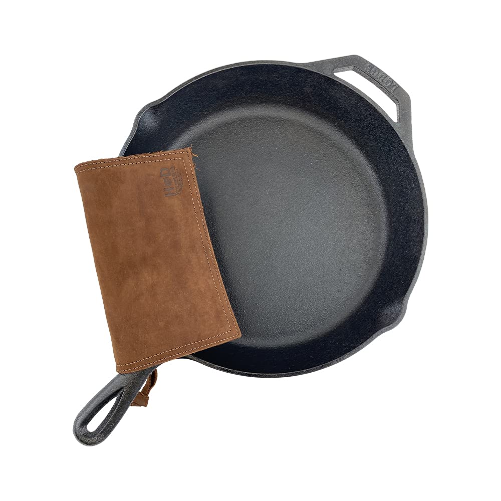 Rustic Leather Hot Pot Pad (Potholder), Double Layered, Double Stitched and Handmade by Hide & Drink (Swayze Suede)