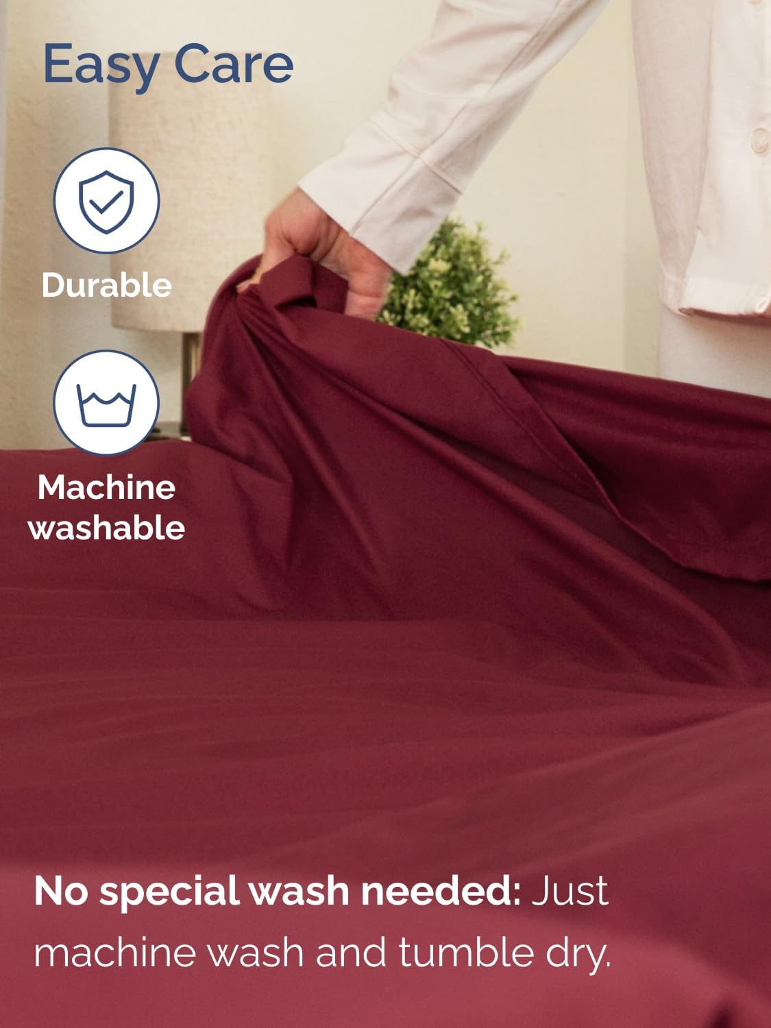 Skiennix Extra Deep Twin Sheet Set - 4 Piece Breathable Cooling Bedding - Soft Wrinkle-Free Burgundy