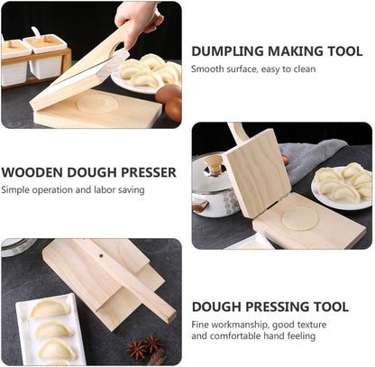 Hemoton Wood Tortilla Press, Dough Dumpling Skin Maker for Chapati, Roti, Taco, Kitchen Gadget Accessories, Beige