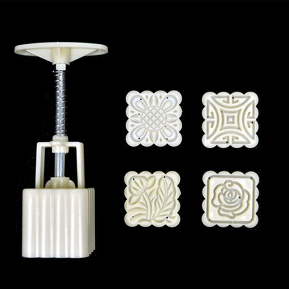 DIY Moon Cake Mold - TwoS Mooncake Fodant Gift Baking Tool (Square 4 Set)