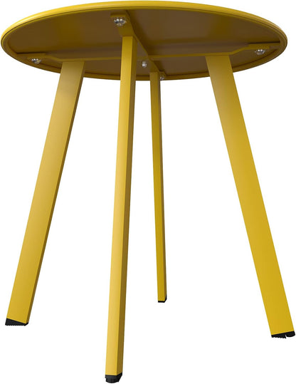 Round Outdoor Side Table with Square Feet - Perfect for Patios and Balconies