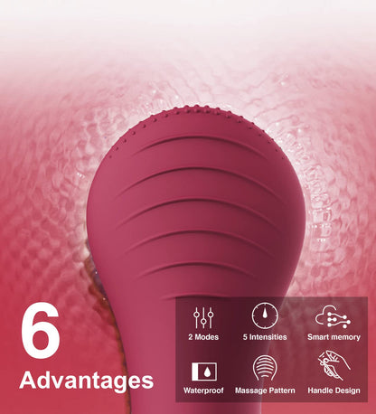 NågraCoola Electric Facial Cleansing Brush - Waterproof and Rechargeable, Exfoliates, Cleanses and Massages Skin - Light Blue