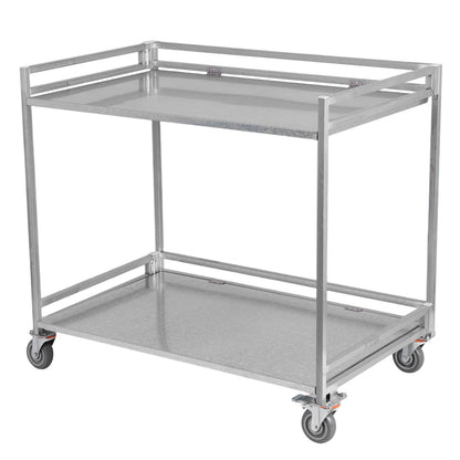 Generic 2-Shelf Utility/Service Cart Metal Storage Carts with Wheels 660lbs Capacity with Handle for Warehouse/Garage/Cleaning/Manufacturing
