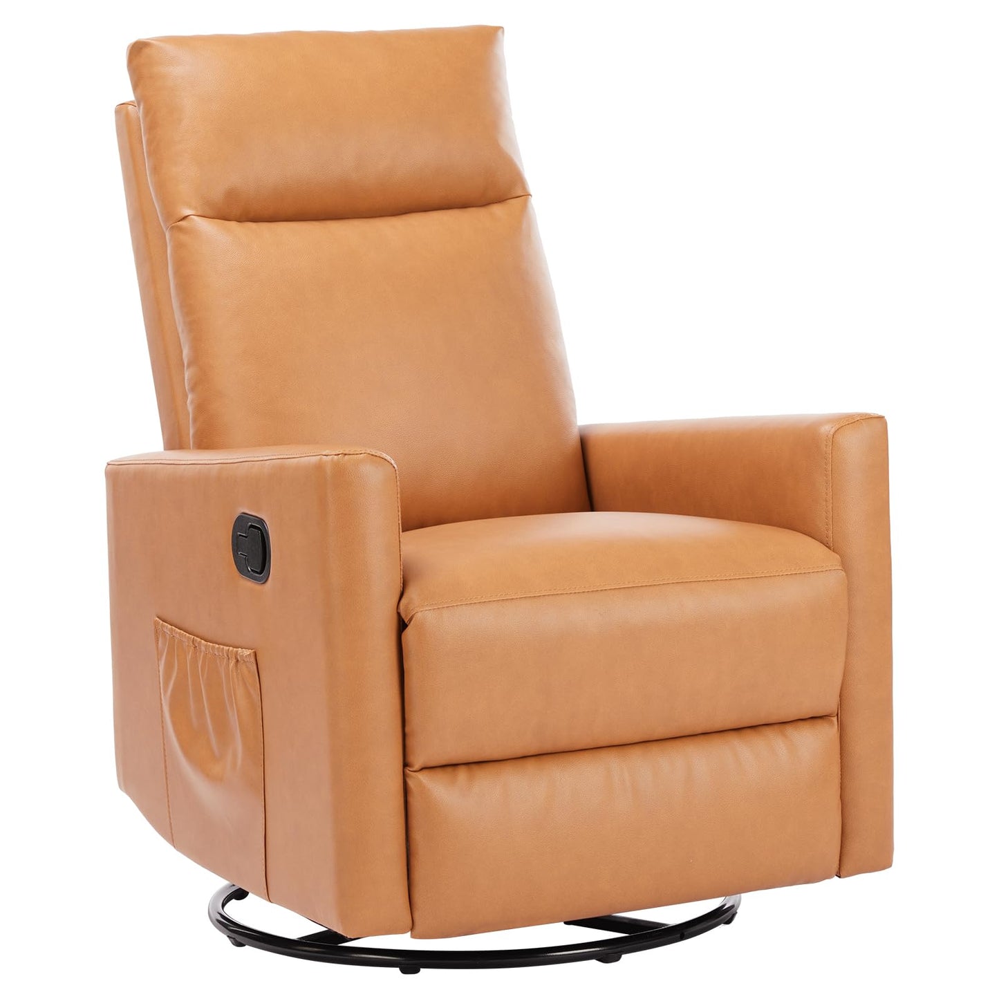 Sweetcrispy Recliner Chair, 360 Swivel Rocker Chair for Adults, Glider Rocker Recliners, Nursery Chairs for Living Room, High Back, Upholstered Deep Seat, Classical Brown