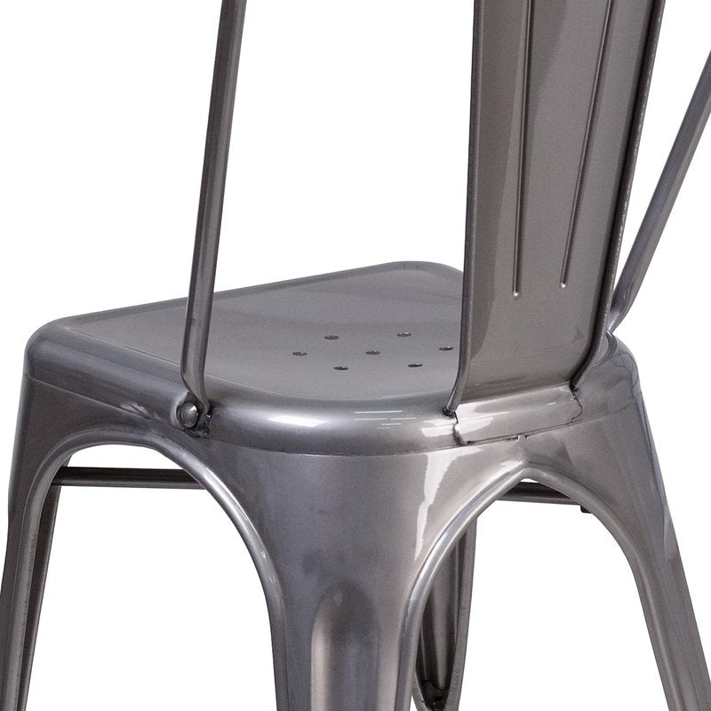 Flash Furniture Lincoln Clear Coated Metal Indoor Stackable Chair