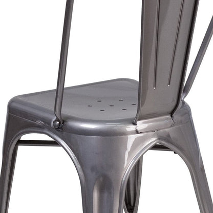 Flash Furniture Lincoln Clear Coated Metal Indoor Stackable Chair