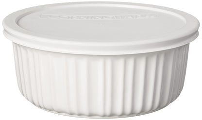 CorningWare French White 7-Pc Ceramic Bakeware Set with Lids Chip and Crack Resistant Stoneware Baking Dish, Microwave, Dishwasher, Oven, Freezer and Fridge Safe