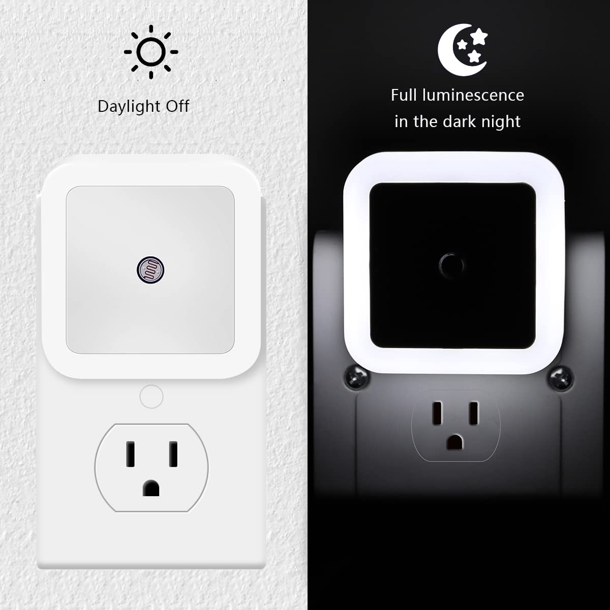 6 Pack Blue LED Night Light Plug in, Dusk to Dawn Sensor Automatic On and Off, Energy Efficient, Soft Glow Kids, Nursery, Bedroom, Bathroom, Hallway, Stairs, Kitchen