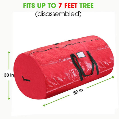 ProPik Christmas Tree Storage Bag - Fits Up to 7' Disassembled Holiday Tree | 52” X 30” X 30” with Zipper & Handles (Red)