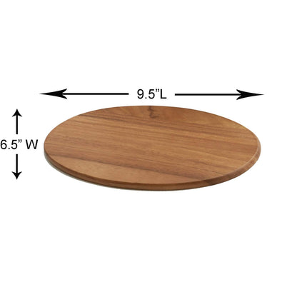 6 Acacia Wood Serving Boards with Stand, Perfect for Serving, Sushi, Cheese, Hors d'oeuvre, Charcuterie, Sandwiches by Woodard & Charles, 7 Piece Set, 9 1/2" x 6 1/2" ★★PACK OF 10★★