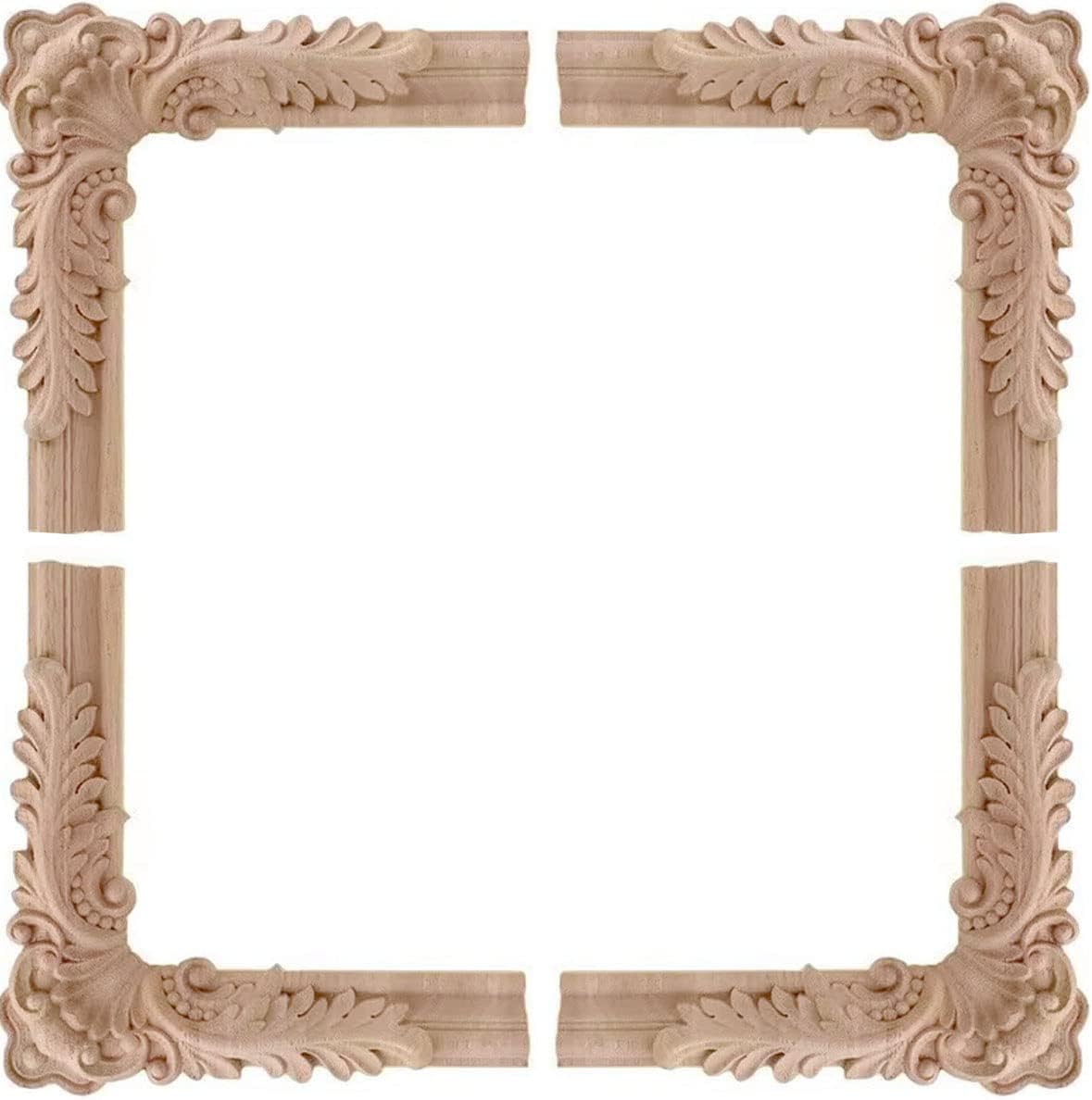 YOKIOU 4PCS 4.7 4.7in (4Corner4.7 4.7in) Decorative Wood Carved Corner Onlay Appliques * for Furniture Door Cabinet *