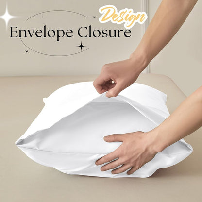 VACVELT Pintuck Pillow Cases King Size Set of 2, White Pillow Shams Decorative Pillowcases with Envelope Closure, Pinch Pleated Microfiber Pillowcases, Wrinkle and Stain Resistant