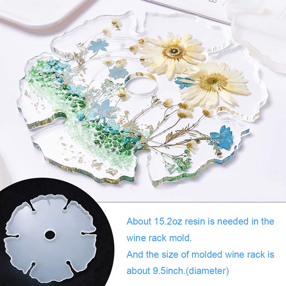 HURIANIC Silicone Resin Molds for Wine Glasses Holders Casting, Epoxy Moulds for Making Irregular Wine Rack on Bottle and Caddy, DIY Craft and Home Decoration
