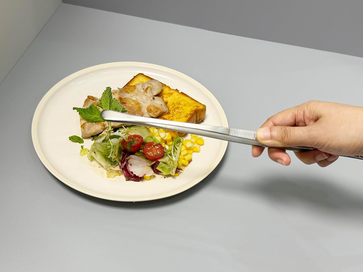 JETKONG 12-Inch Fine Tweezer Tongs, Long Cooking Tweezers in Stainless Steel for Kitchen Use