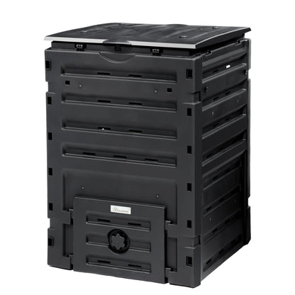 YITAHOME 120 Gallon (450L) Large Outdoor Compost Bin, Composter Box with Snap-on Top Lid and Aeration System, Lightweight Garden Compost Barrel Tumbler, Easy Assembly