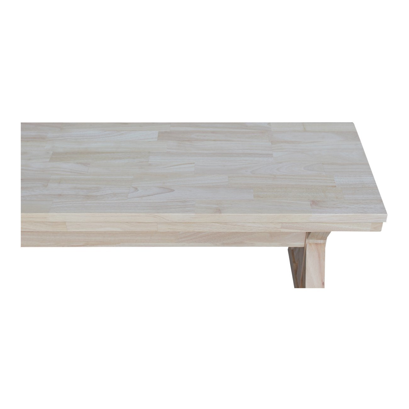 IC International Concepts, Canyon Collection Solid Bench, Solid Real Wood, Sturdy Parawood, Entryway/Dining/Living, 60"W x 14.56"D x 18"H, 450 lbs Weight Capacity, Paint/Stain Ready, Unfinished