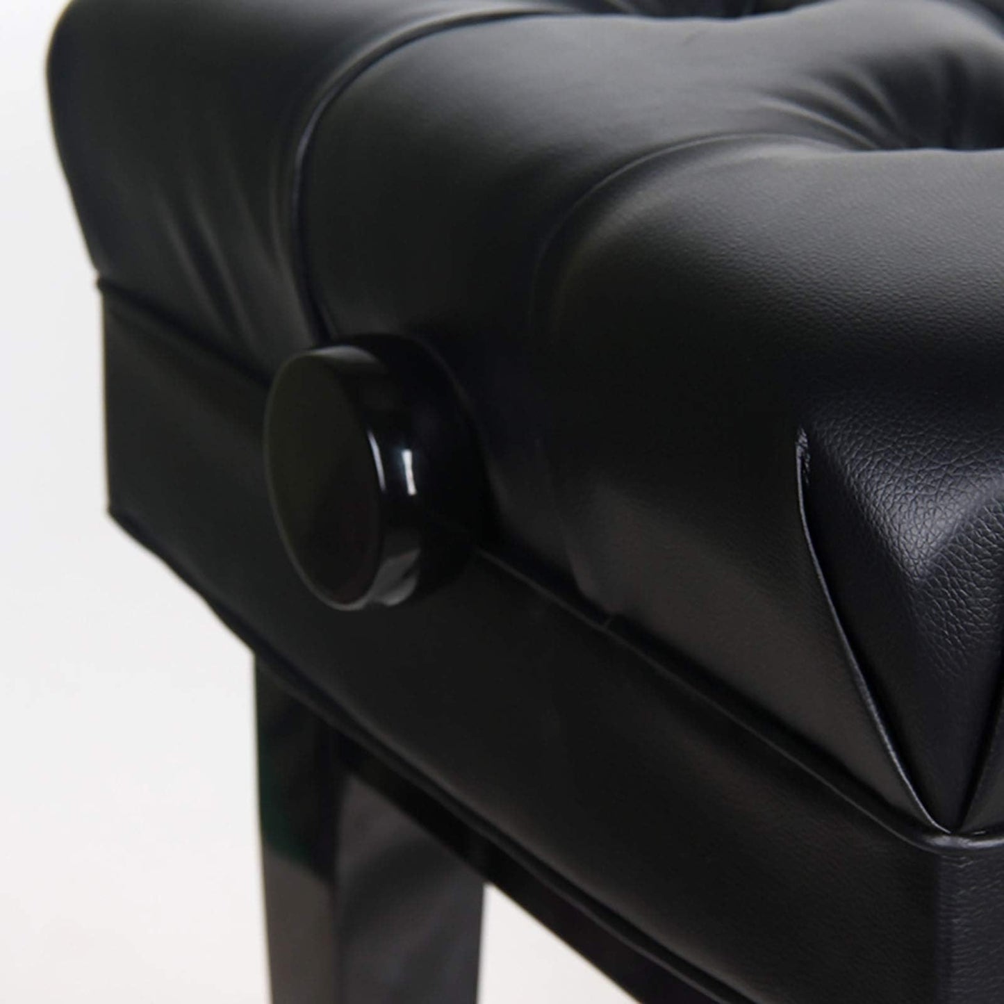 Meiiron Luxury Leather Piano Bench Wooden with Large Music Sheets Storage Compartment, Soft Leather Padded Stool and Solid Wood Frame - 10cm Height Adjustable