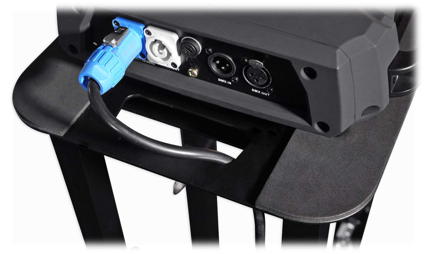 Rockville RTP82B 8 ft Adjustable Black Totem Moving Head Light Stand, Dual Scrims, Travel Bags, Speaker Mount, for DJs and Stage Lighting