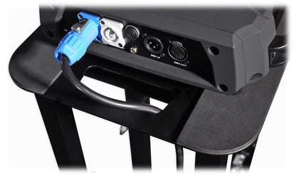 Rockville RTP82B 8 ft Adjustable Black Totem Moving Head Light Stand, Dual Scrims, Travel Bags, Speaker Mount, for DJs and Stage Lighting