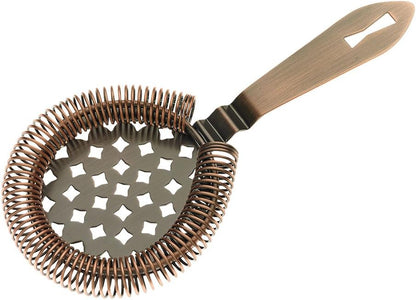 Barfly Classic Hawthorne Spring Bar Strainer, O/S, Antique Copper, M37037ACP