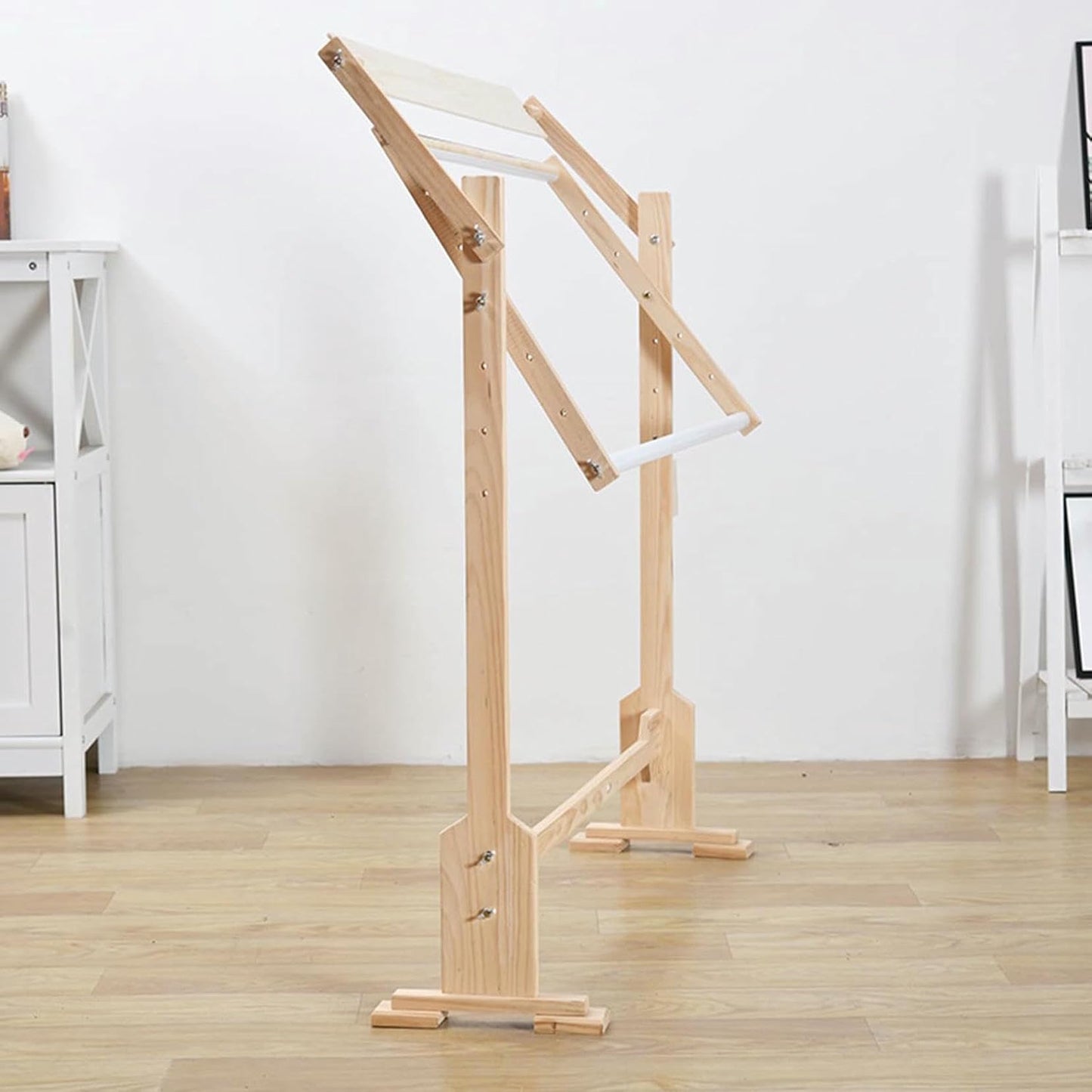 Embroidery Hoops Stand, 360 Degree Adjustable Embroidery Stand,Cross Stitch Frame Stand,Wooden Frame Cross Stitch Floor Stand for Cross Stitch Needlework Art Craft Sewing~/