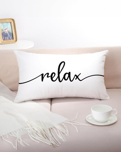 CarOptics 12x20 Inch Cozy Farmhouse Relax Lumbar Pillow Cover - 'Housewarming Gifts' Rustic Cushion Case, Ideal
