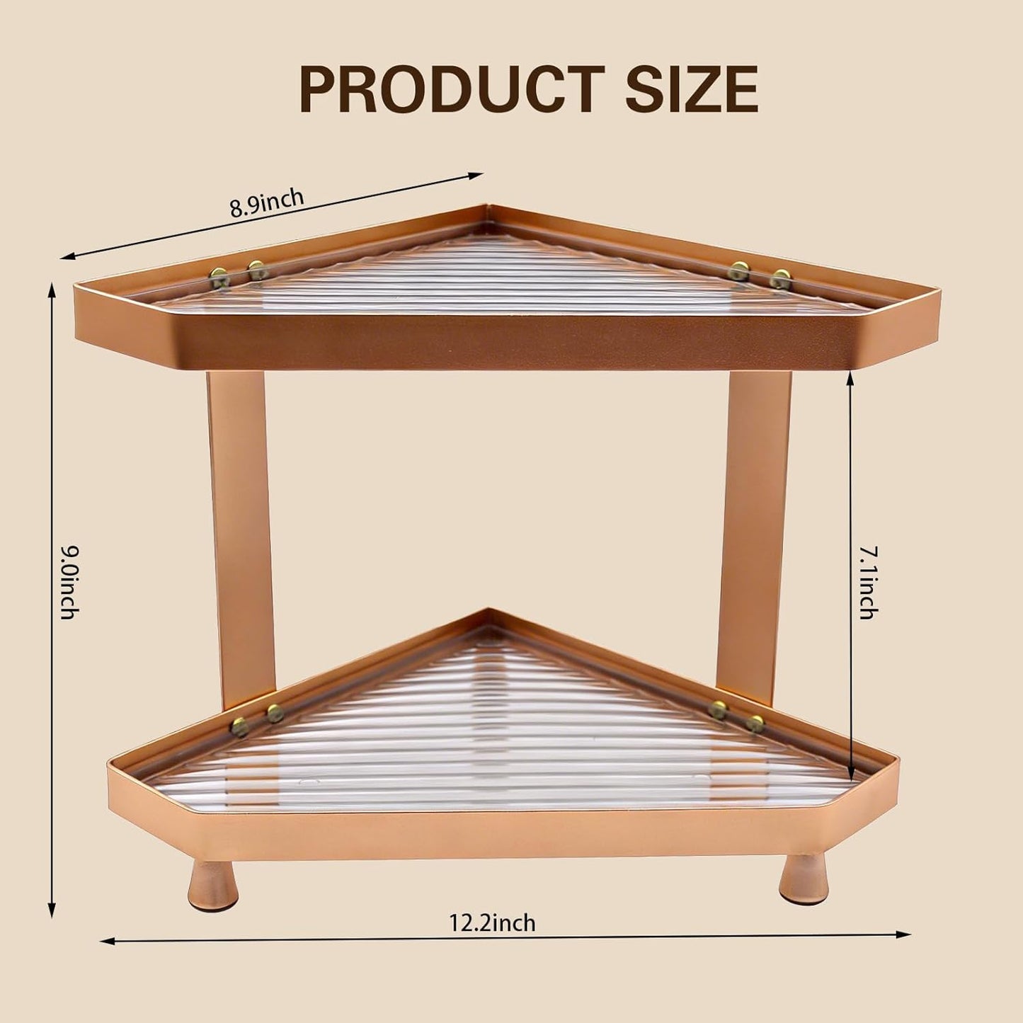 Counter 2 Countertop YUPER Corner Bathroom Organizer, Tier Corner Shelf for Perfume, Makeup Organizer, Skincare