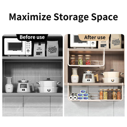 Janebert Expandable Under Shelf Basket Organizer, Under Shelf Storage, Hanging Baskets Under Cabinet for Pantry Kitchen Cupboard Desk Counter Bookshelf Space Saver Heavy Duty Slide-in (white, 1 Pack)