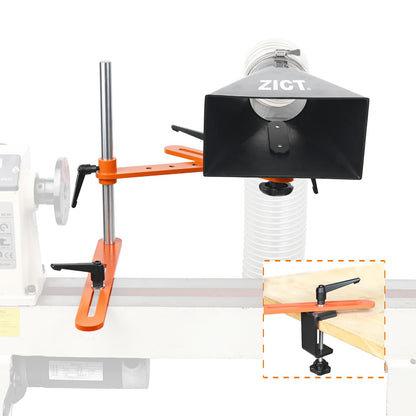 ZICT Dust Hood Stand with Folding Extension Arm, Wood Lathe Dust Hood Collection fittings, Dust Collector Accessories