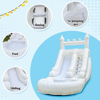 iLink-outer Inflatable Commercial Grade Water Slide with Water Tube and Blower for Kids Age 21 x 12 x 9 FT Wet and Dry Huge PVC Pool for Summer Party