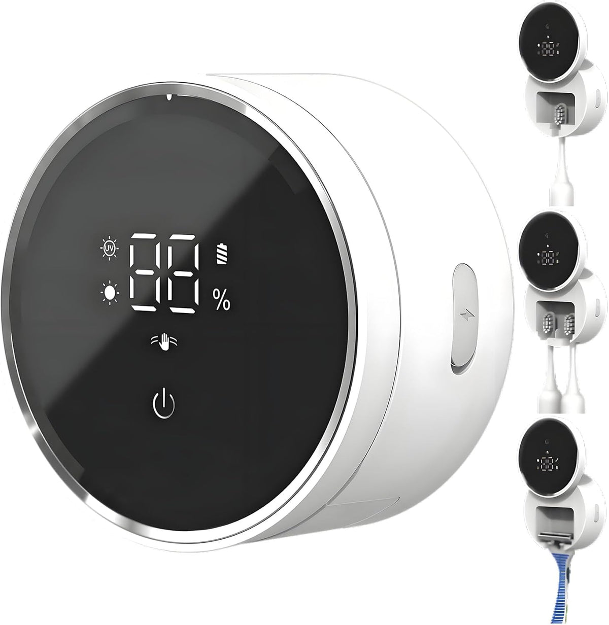 Toothbrush Holders Cleaner & Dryer for Bathroom - Mirror Wall Mounted [Rechargeable, Auto Sensor Open/Close Lid, LED