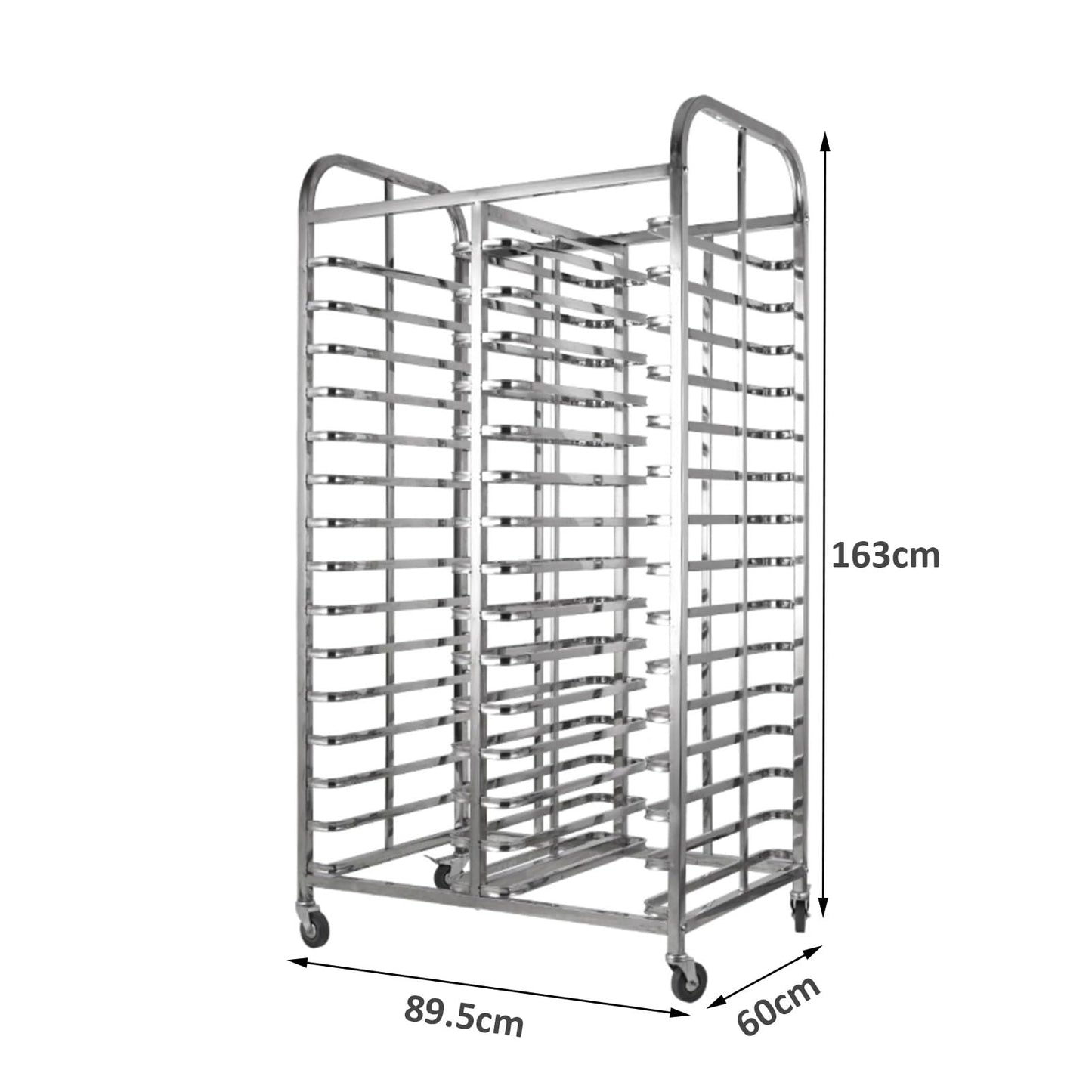 LUUYYI Bakery Bun Pan Speed Rack,Food Trays Racks Cooling carts for Commercial Baking and Bakers, Heavy Duty Stainless Steel Racking Trolley Bread Dough Pizza Baking Tray, (89.5 * 60 * 163cm